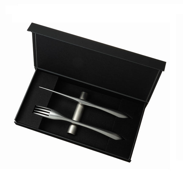 Steak Fork & Knife Set - Barrel Finish Suwada London